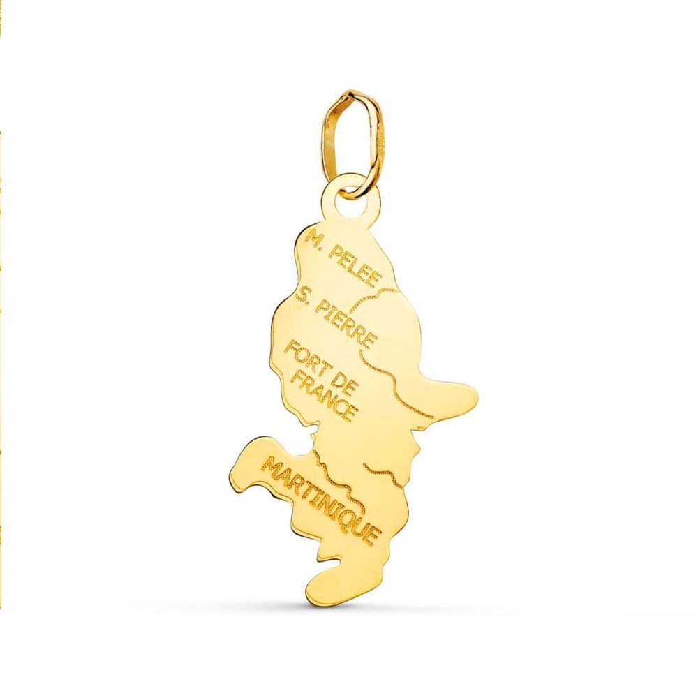 L'ATELIER D'AZUR Pendentif Or 18 Carats 750 Jaune - Ile de la Martinique - Chaine Offerte
