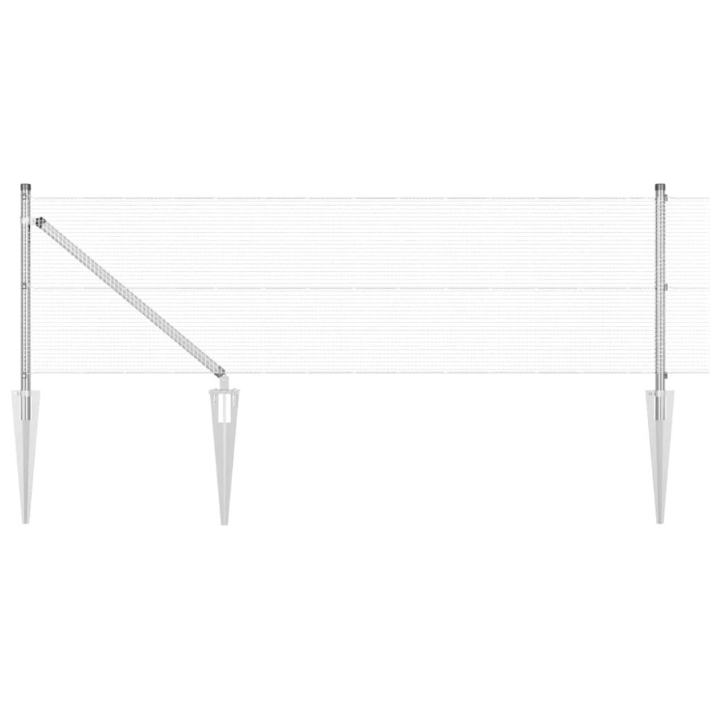 vidaXL Clôture en fil soudé avec pointes 50 x 0,4 m Acier galvanisé