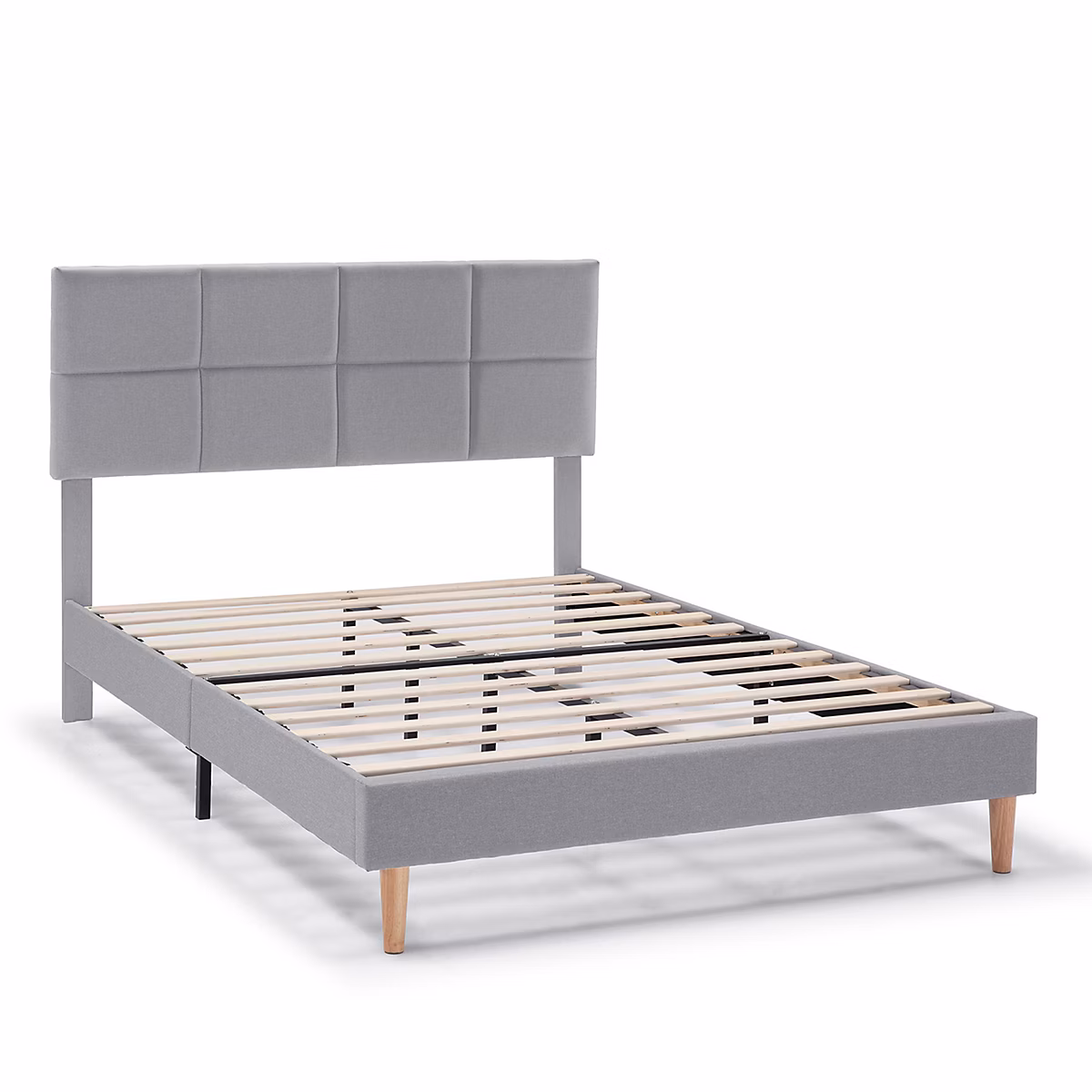 Cadre de lit rembourré Silvi 30 cm – 90 × 190 cm, Gris clair