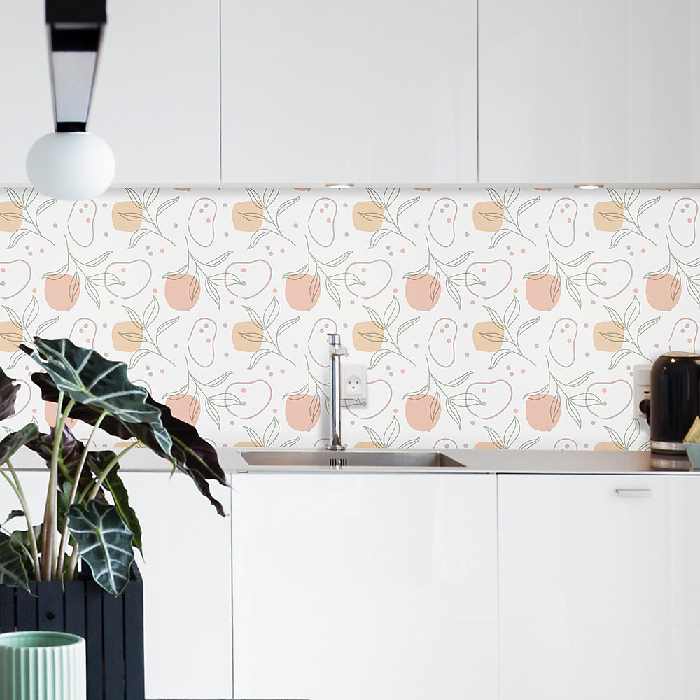 Crédence à coller Feuille Doodle 100 × 40 cm