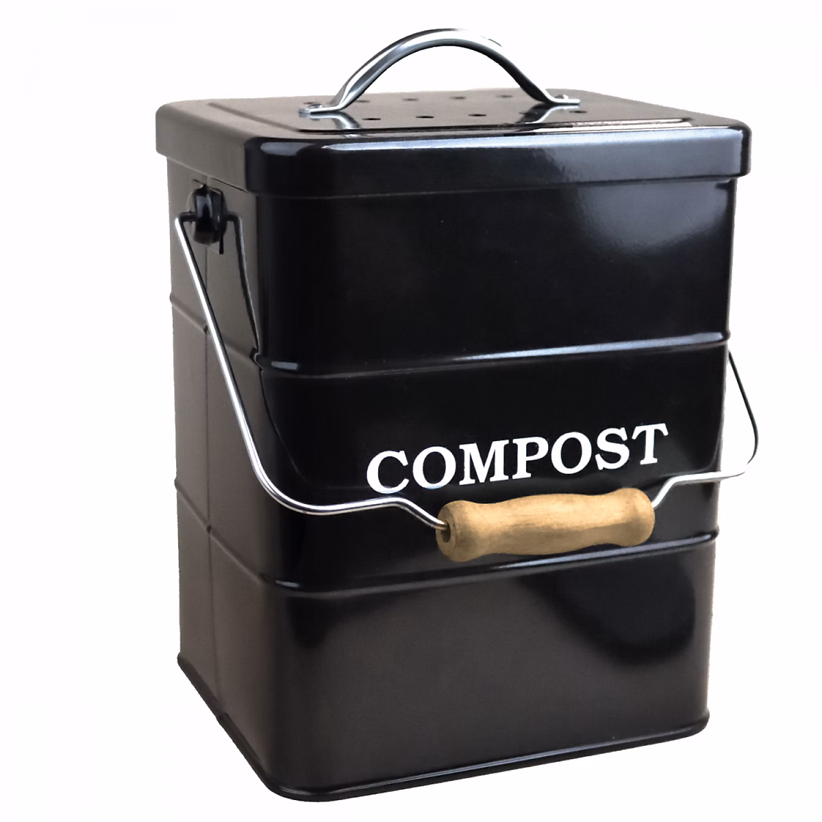 Composteur – bac, poubelle à compost de cuisine rectangle, 3 L, Noir, Linxor