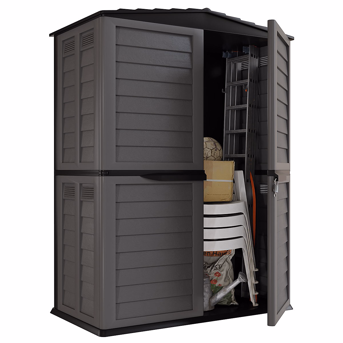 Abri de Jardin Extérieur 151 × 83xH200cm Gris Anthracite – Cabanon de jardin Plancher Rangement Outils & Mobilier de Jardin