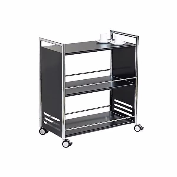 chariot de service restauration collective en acier 3 plateaux – Noir