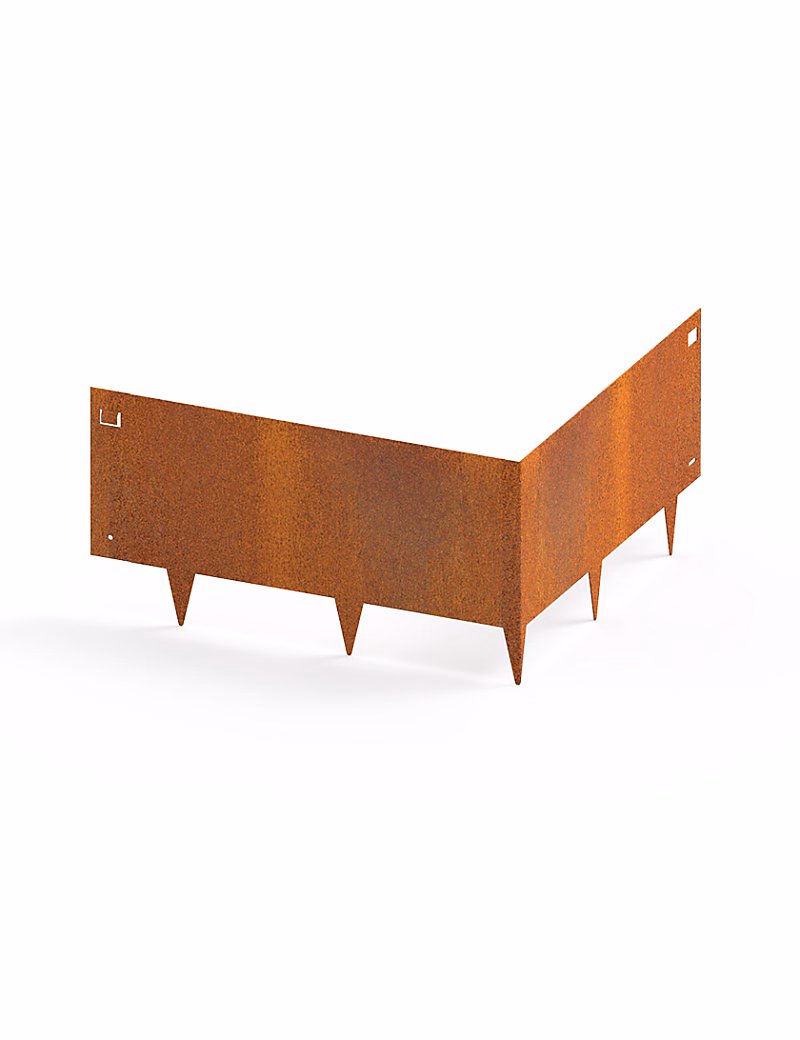 Angle Extérieur 90 Bordure de Jardin Métal Acier Corten 50 – 50 × 20cm, madecoupesurmesure