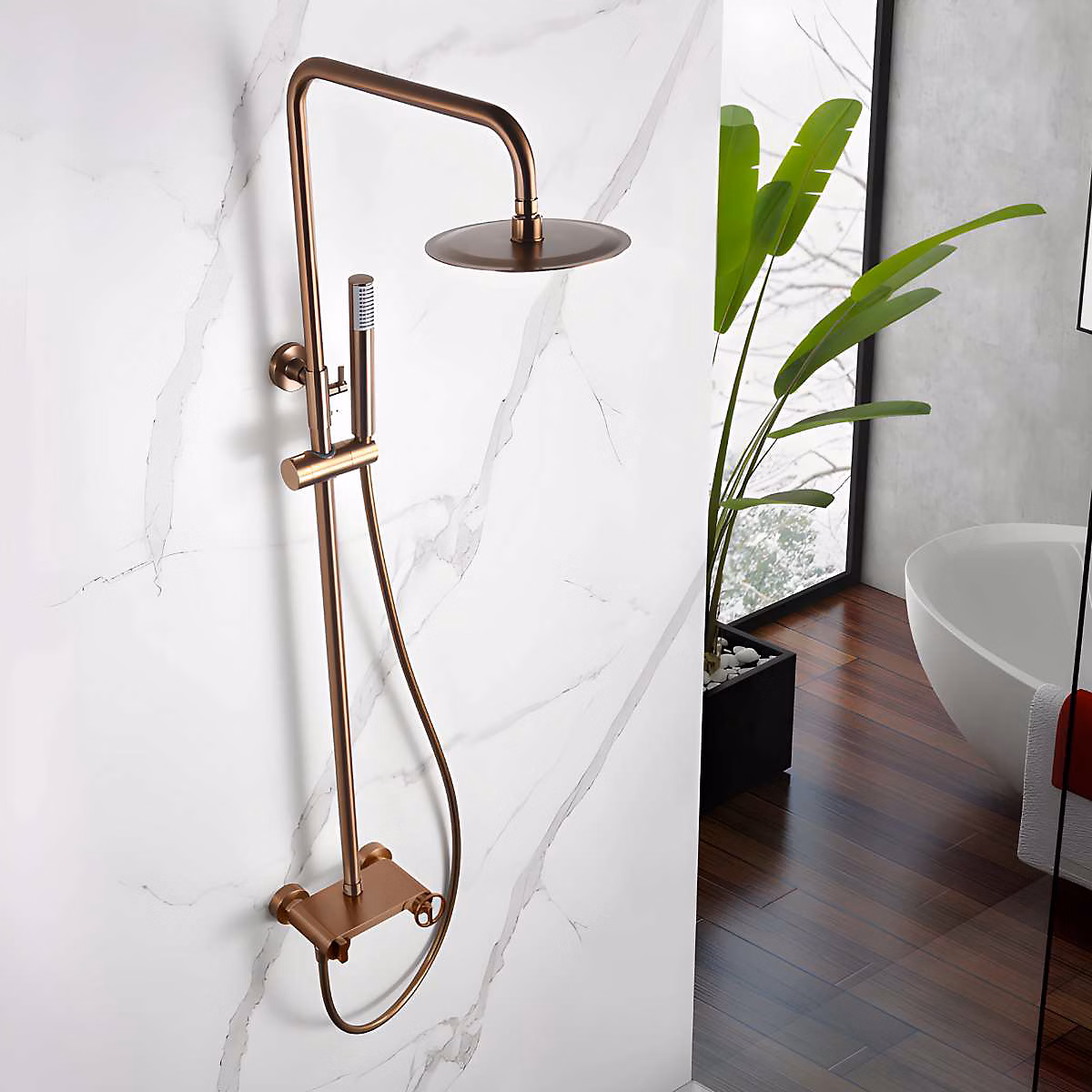 Colonne de Douche Anti-Calcaire Or Rose Brossé IMEX IMEX OLIMPO BDC033/ORC – Réf. NZILTWLWT8384782942