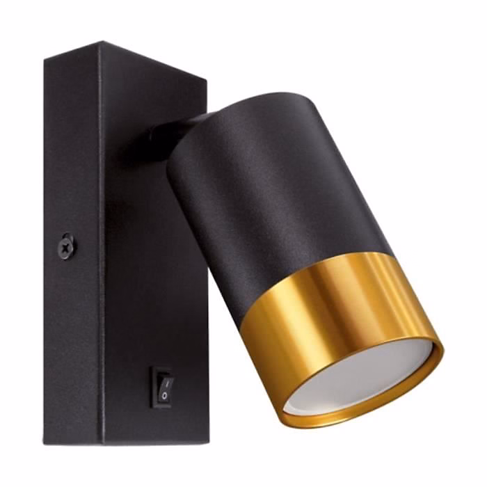 Applique Murale Orientable NOIR et OR pour Ampoule GU10 – SILUMEN