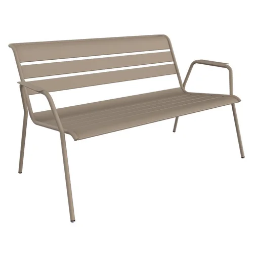 L’allié de vos extérieurs：Banquette lounge Monceau coloris orange en acier Fermob - 132 x 82 cm