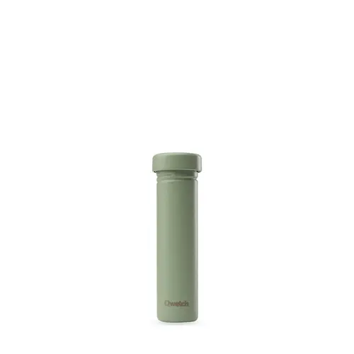 Le pratique pour l’extérieur：Tube de transport en inox vert tilleul pour 12 pastilles Solid Drinks Qwetch