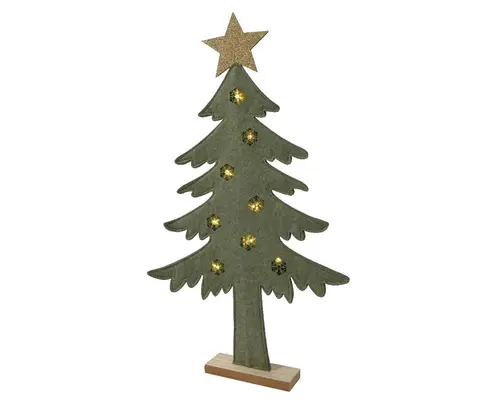Votre allié à l’extérieur:Sapin décoré en feutrine vert - 32 x 5 x 58 cm