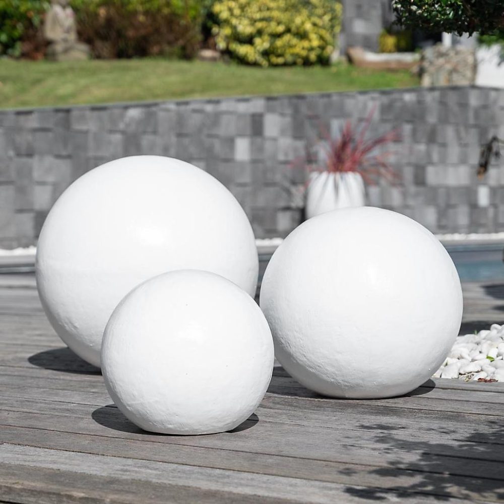 Boules déco design trio blanc – Wanda collection