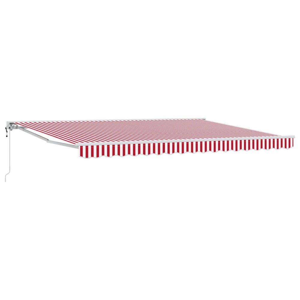 vidaXL Auvent rétractable électrique Rouge et Blanc 4,5 × 3,5 m
