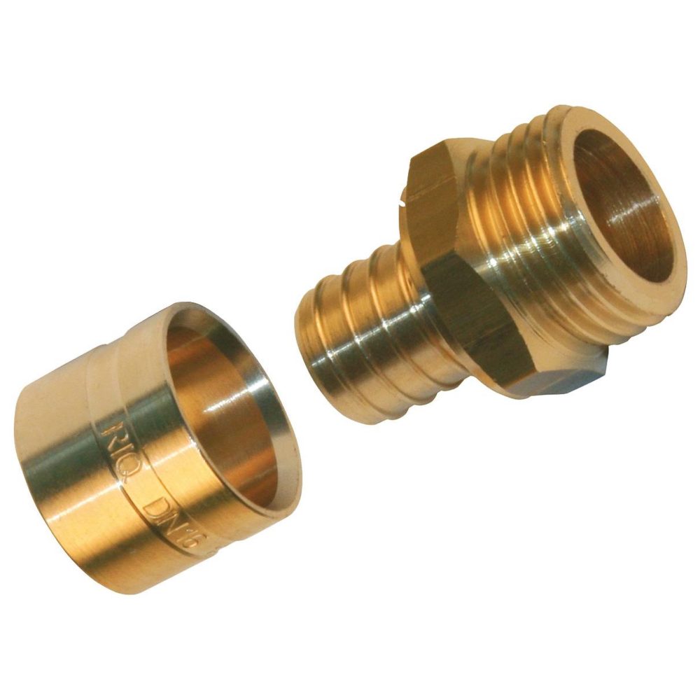 CENTRALE BRICO Raccord droit à glissement laiton M 15 x 21 pour tube en per
