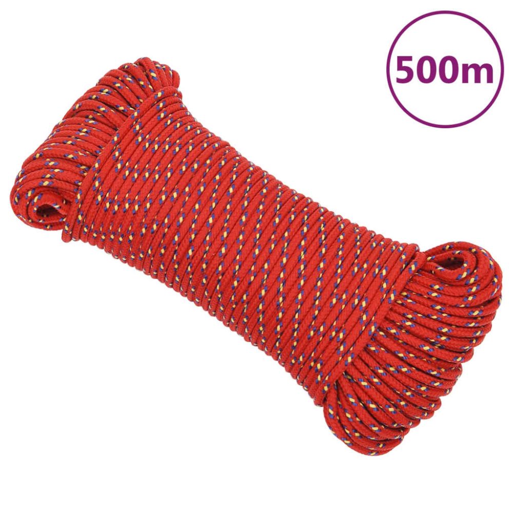 vidaXL Corde de bateau Rouge 5 mm 500 m Polypropylène
