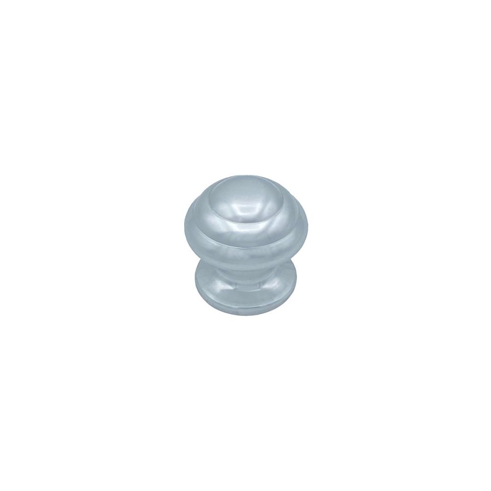 Bouton tirant de porte fixe D60 mm en aluminium Argent poli – breveté, lot de 6 boutons