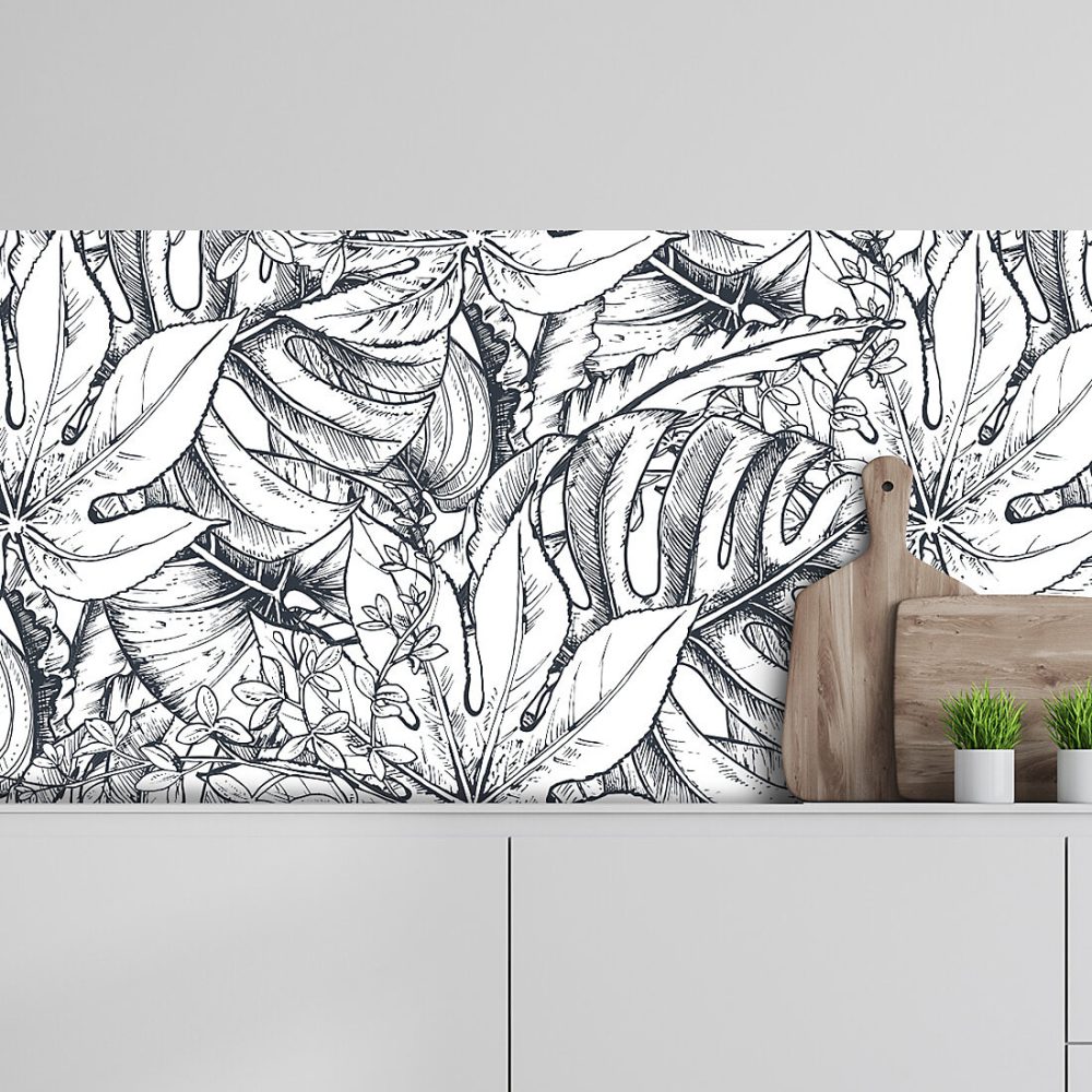 Crédence adhésive feuillage 30 × 70cm