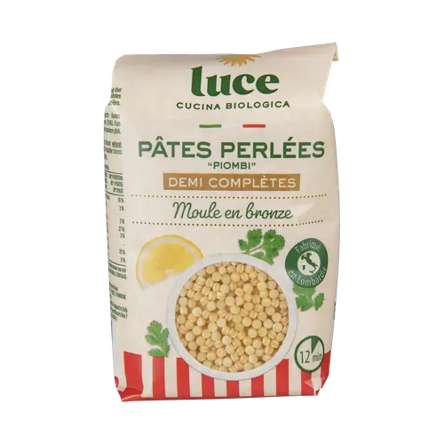 Jardin malin:Pâtes perlées demi-complètes bio Piombi - 500 g