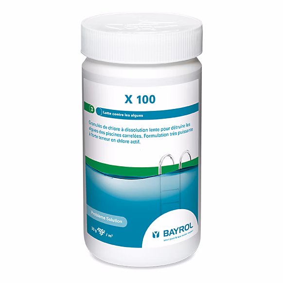 Algicide chlore actif Bayrol X 100 – pot 1, 25 kg, 1,25 kg