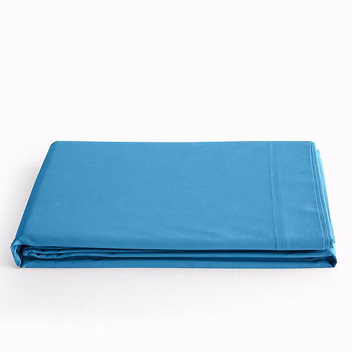 Drap plat Prémium Coton Pur 240 × 300 cm Turquoise