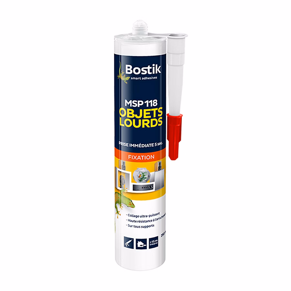 Déstockage Matériaux Menuiserie – Mastic de Fixation Bostik MSP 118 pour Objets Lourds Blanc Cartouche 290 ml