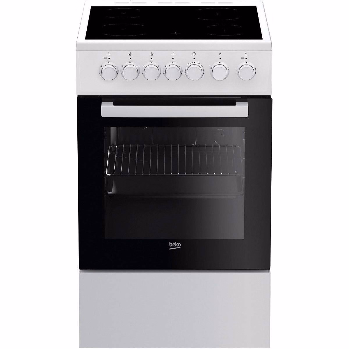 Cuisinière vitrocéramique 60l 4 feux blanc Beko FSS57100GW | Cuisinière