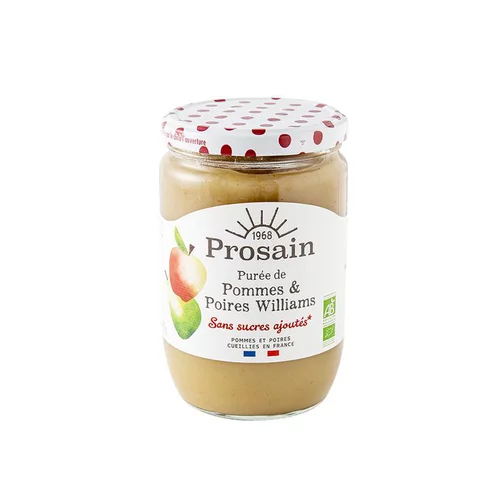 Une solution pour l’extérieur:Purée de pommes et poires Williams bio Prosain - 620 g