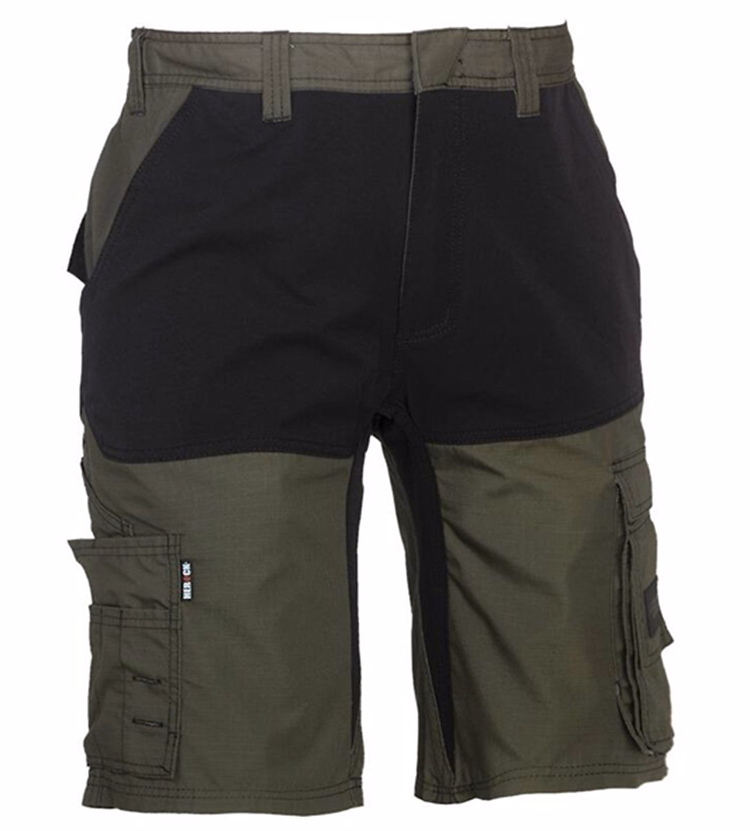 Bermuda de travail Ripstop extensible – Homme, HK016, vert kaki foncé, taille:3XL