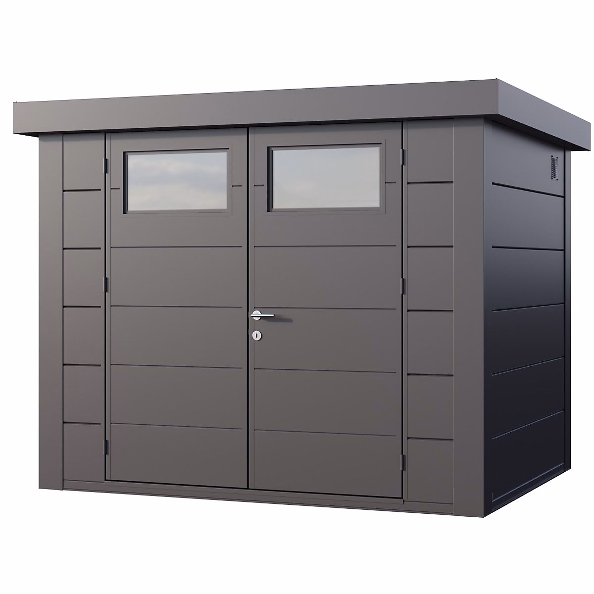 Abri de jardin moderne en acier porte double 5 – 6 m² Eleganto 2721