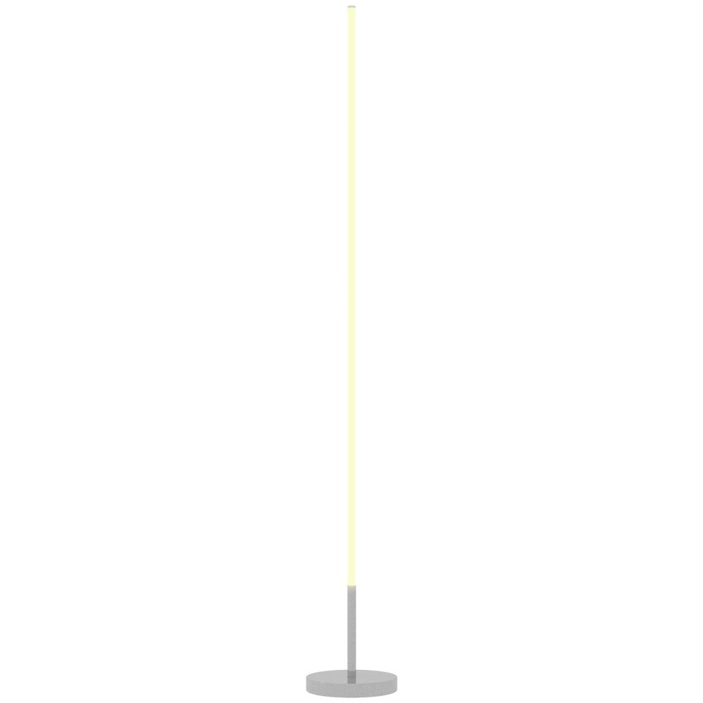 HOMCOM Lampadaire tube led droit dimmable réglable 18w h.150cm avec télécommande acier gris