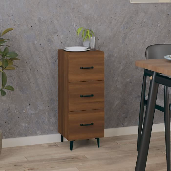 817413 vidaXL Buffet Chêne marron 34 – 5 × 34 × 90 cm Bois d'ingénierie