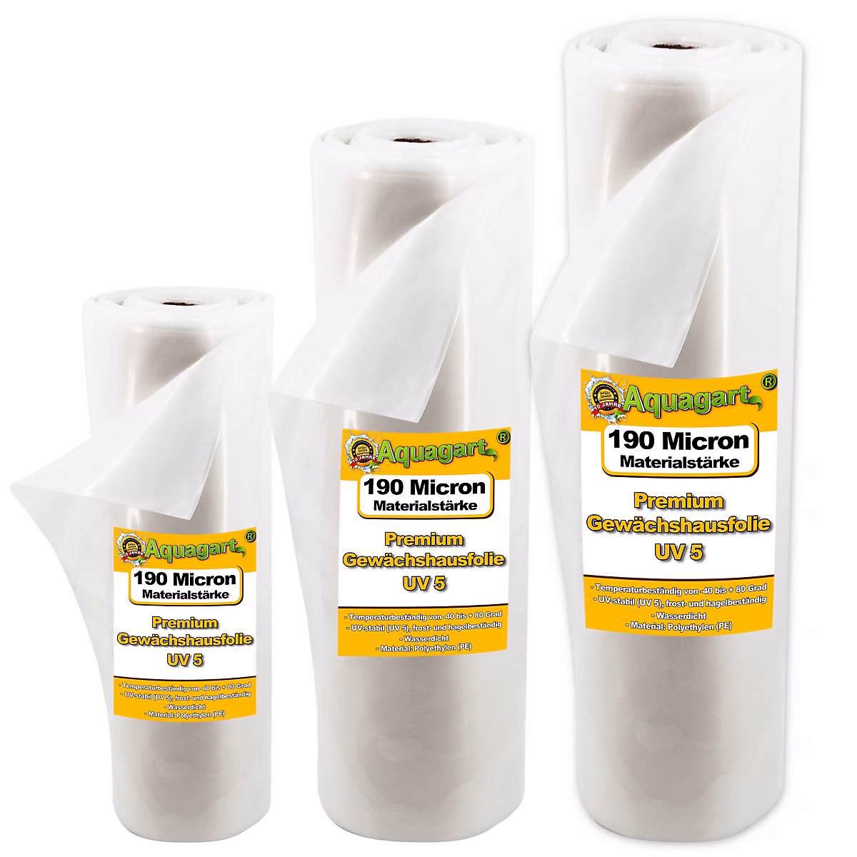 15 m film de jardin – film de serre, UV 5 film de couche froide, 8 m de large Aquagart