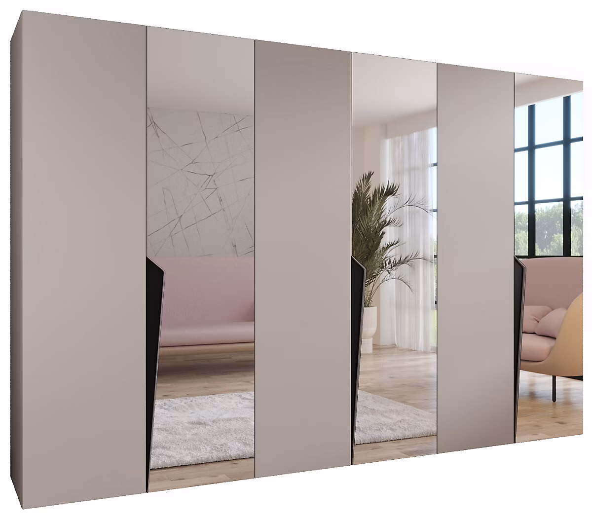 Armoire a portes battantes Piano 2 300 (100 × 3) x H. 202 x P. 52 – 6 portes