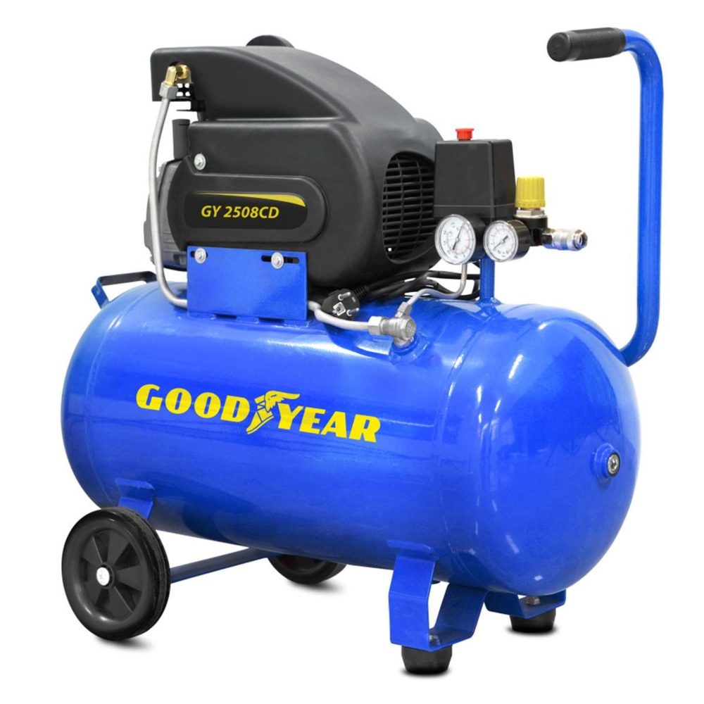 GOODYEAR Compresseur d'air silencieux 50 litres 8 bar 2cv 1.5kw 115 psi goodyear