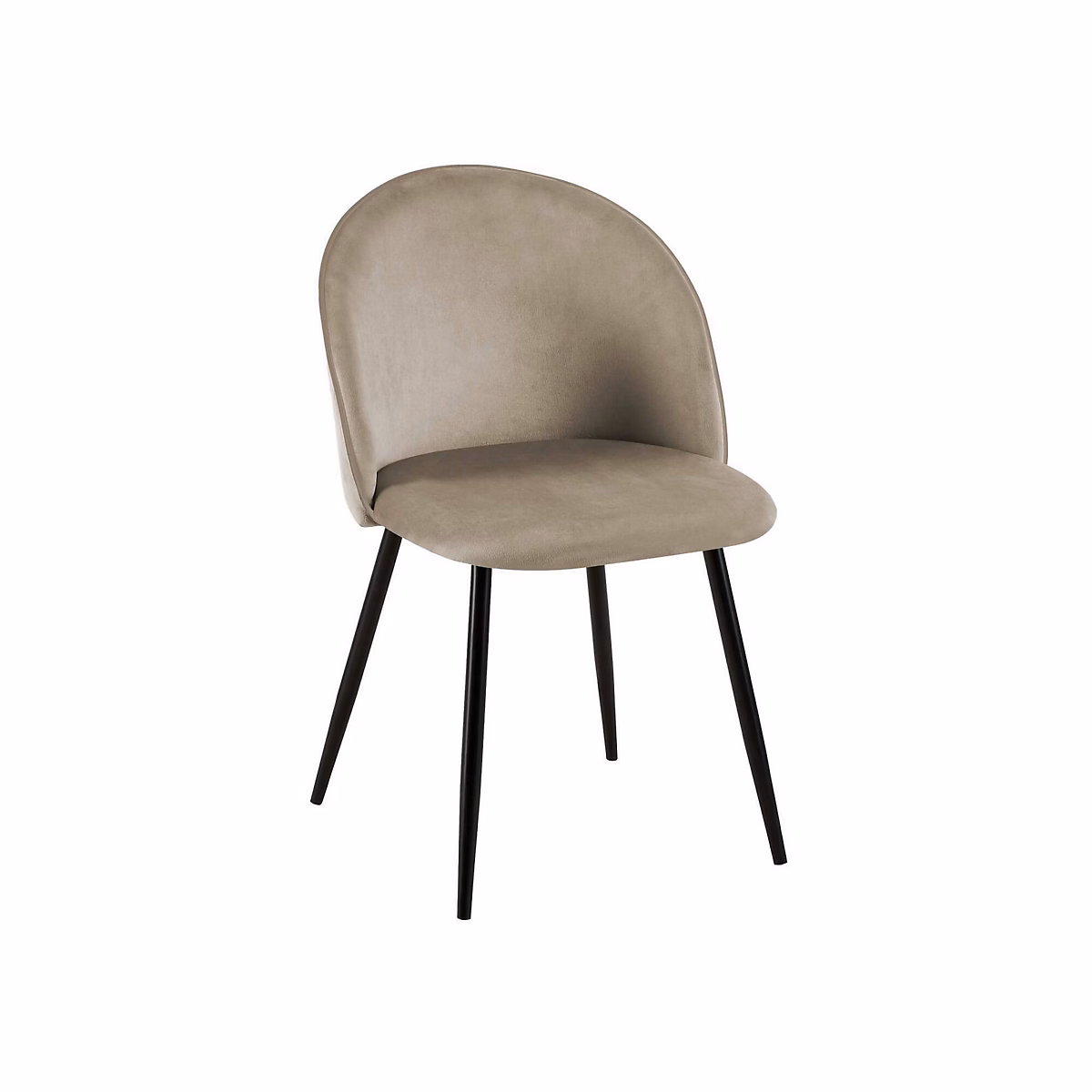 Chaise Stinson – Fauteuil recouvert de velours, Chaise de salle à manger rembourrée, Siège de réunion, 51x54h82 cm, Sable