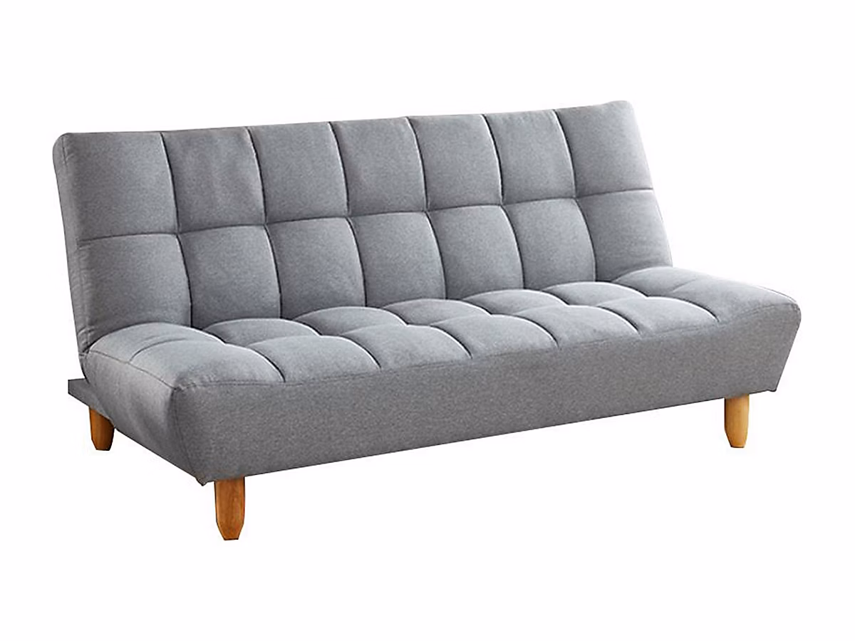 Canapé convertible – Canapé 3 places convertible clic clac en tissu gris ESTEBAN