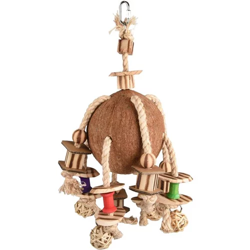 Utile extérieur：Jouet pour perroquet coloris beige en coco Flamingo BBQ – 42 cm