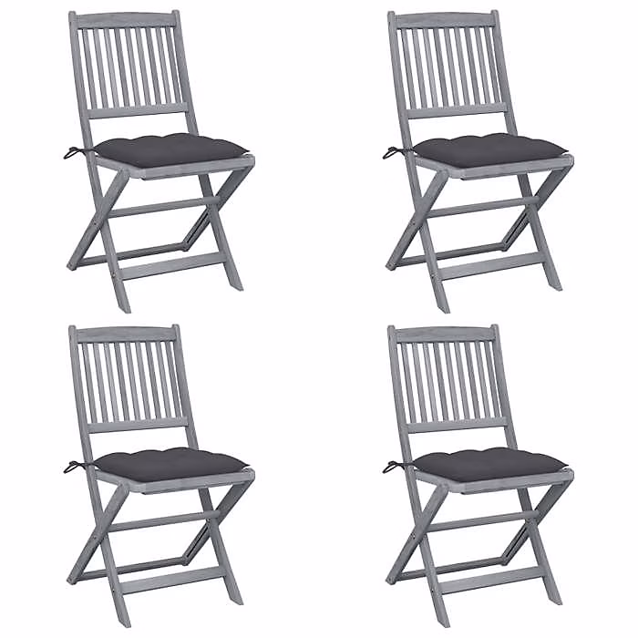 Chaises pliables d'extérieur – VIDAXL, Bois d'acacia, Anthracite, 4 pcs