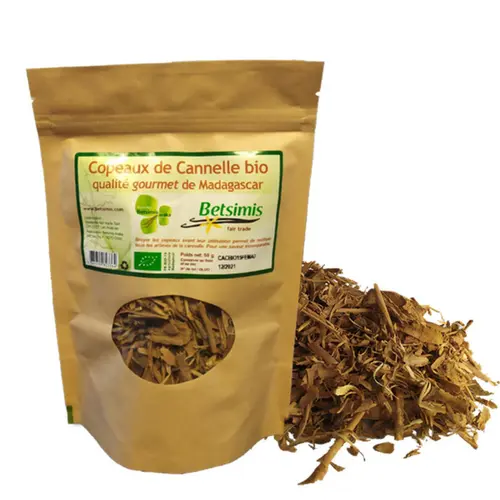 Qualité jardin:Cannelle bio de Madagascar en copeaux Betsimis - 100 g