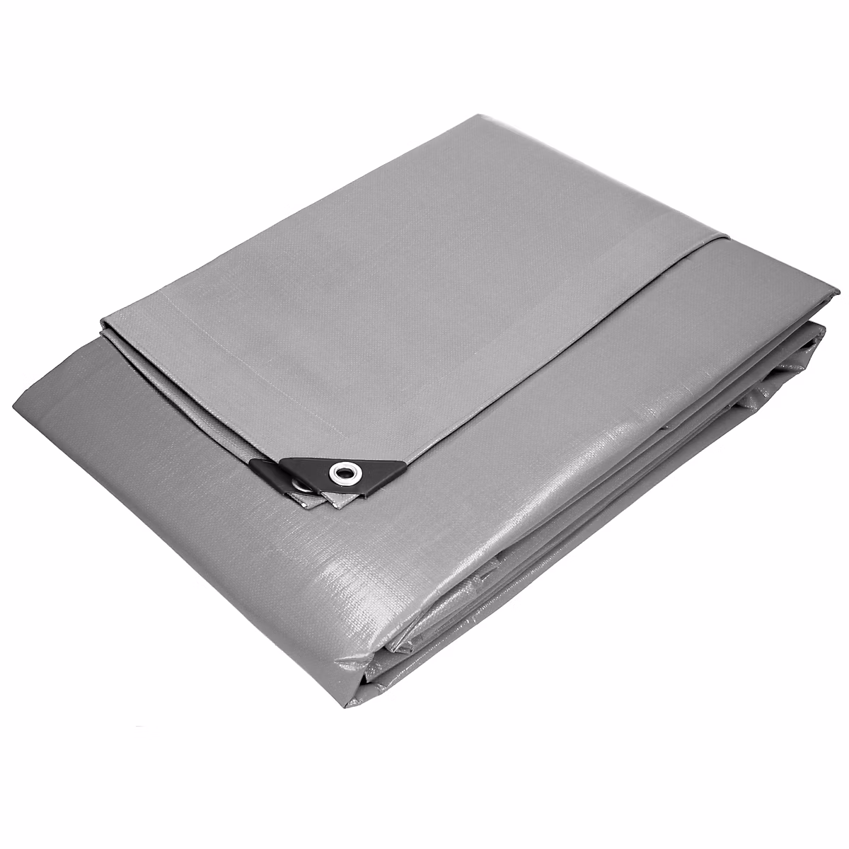 Bâche de couverture étanche protection en PE avec oeillets 8 × 10 m 180 g/m² gris