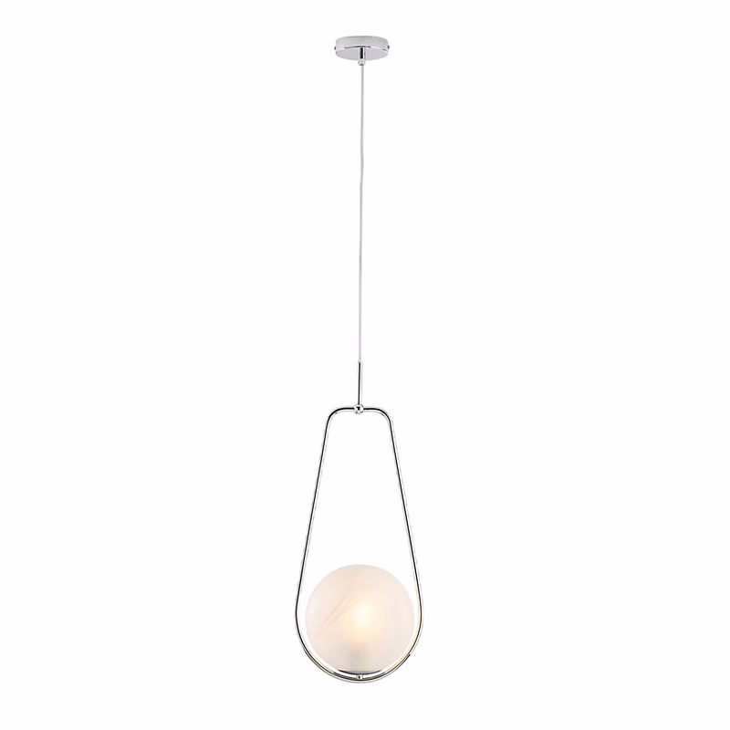 Afrodite Suspension En Fer Chromé 1 Lumière Avec Sphère Dm.20 159 D.24 Bl286-S1-Cr – Réf. QHCERKFFU2026632874