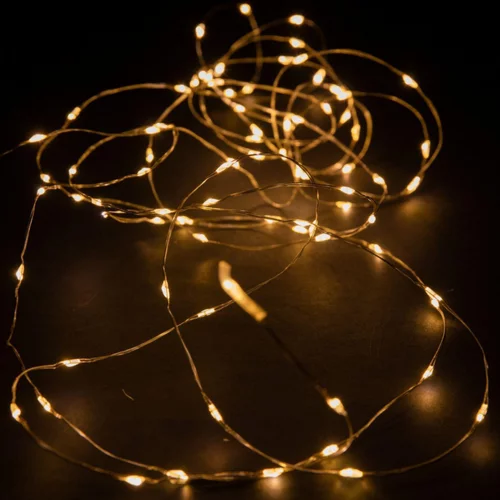 Facile extérieur:Guirlande lumineuse micro LED à lumière animée blanc chaud sur secteur - 4 m