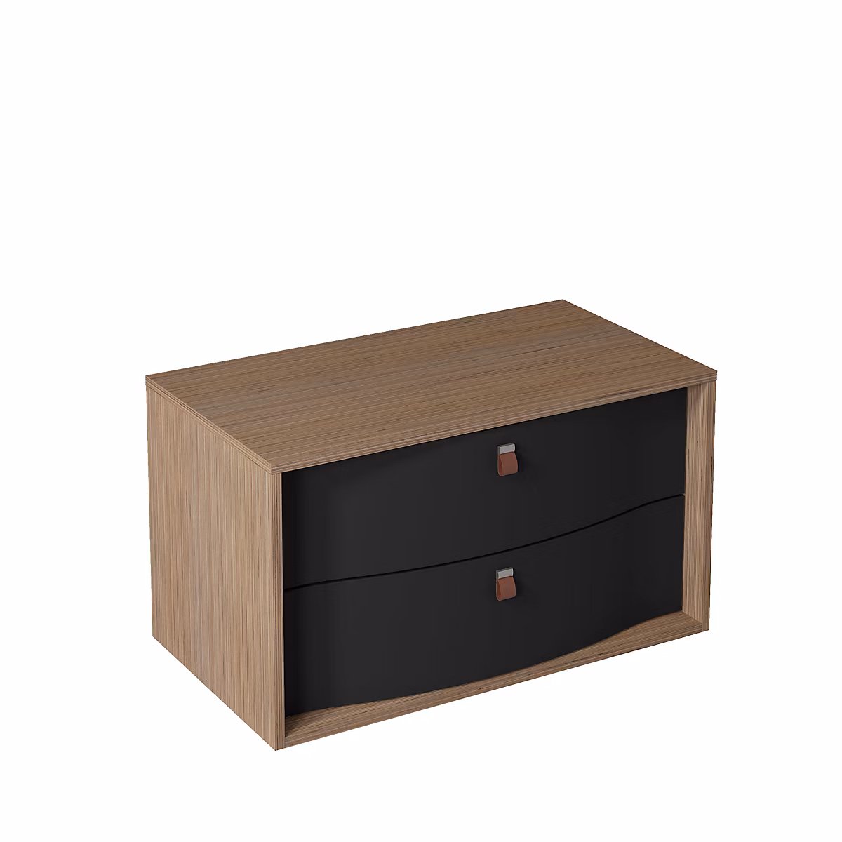 Meuble sous vasque suspendu l.90 x H.50 x P.50 cm – noir mat | 2 tiroirs | Decotec Havana
