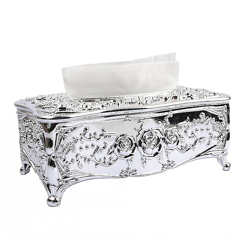 BASHLWUA Porte-boîte à mouchoirs couverture salle de bain bureau – porte-mouchoir en argent
