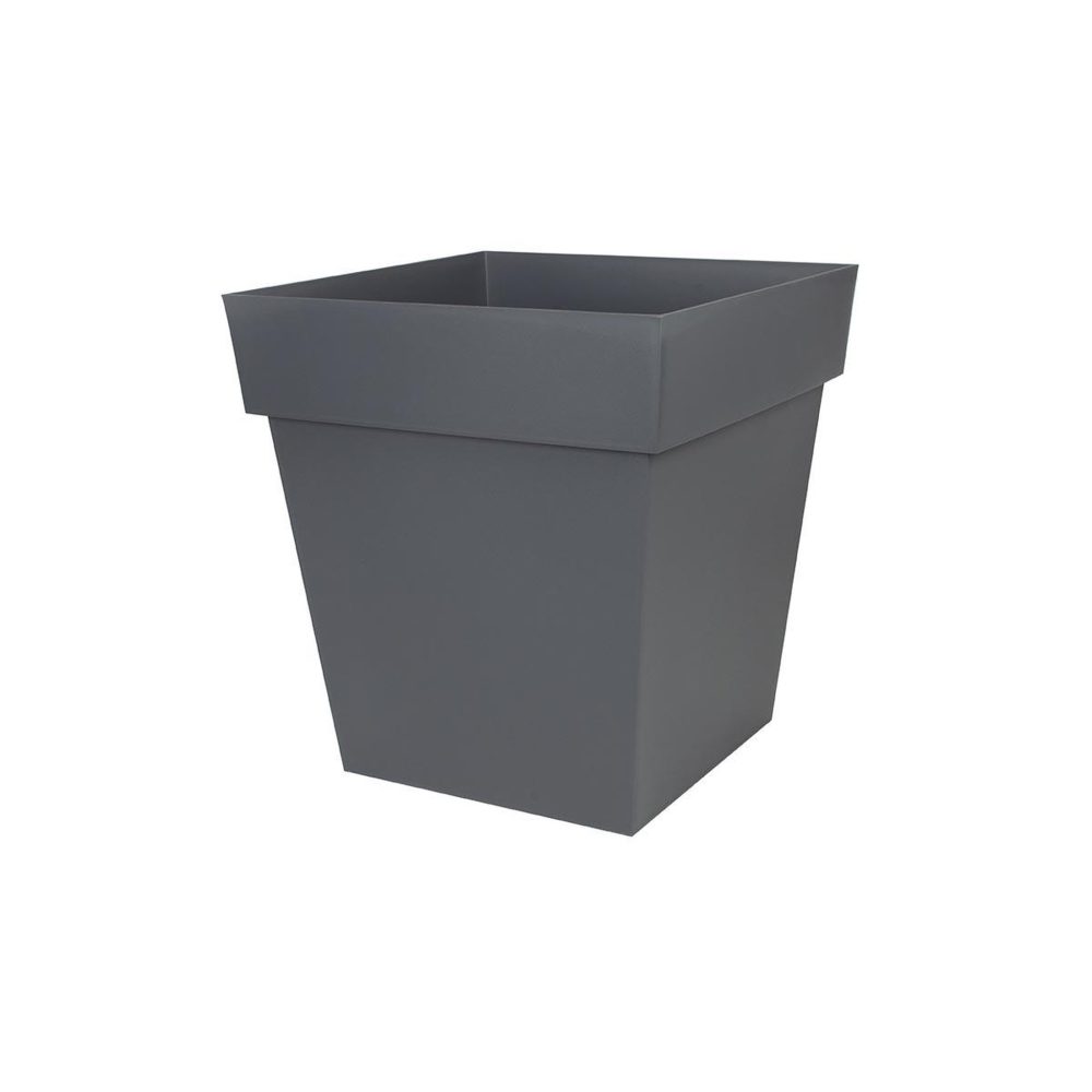 Eda Pot de fleur carré toscane 49,5 x h.52,5 cm - gris anthracite - eda