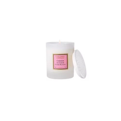 Votre allié au jardin:Bougie parfumée coloris blanc senteur cerisier en fleur Collines de Provence - 180 g