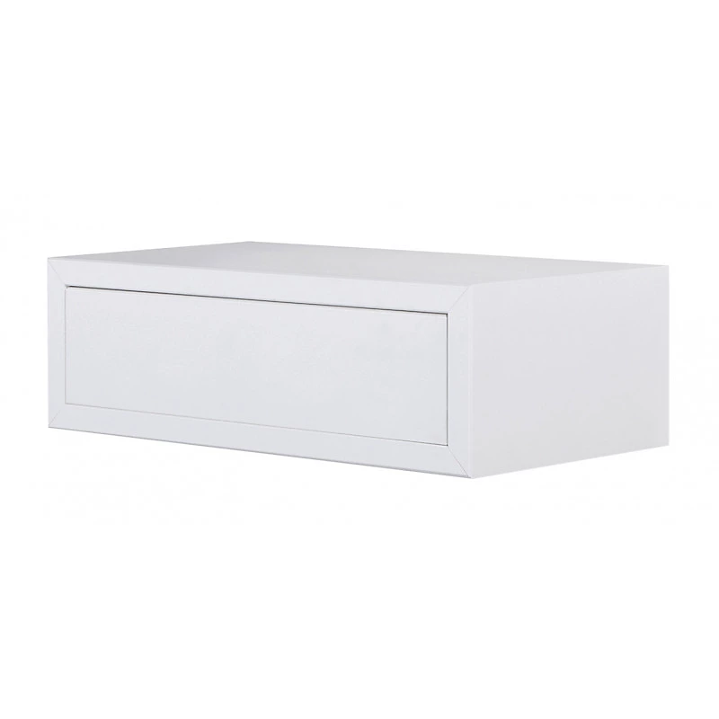 Étagère murale avec tiroir | table de chevet suspendue – étagère murale – blanche – 45x14 – 3x23 – 7 cm – Legolo Maxi