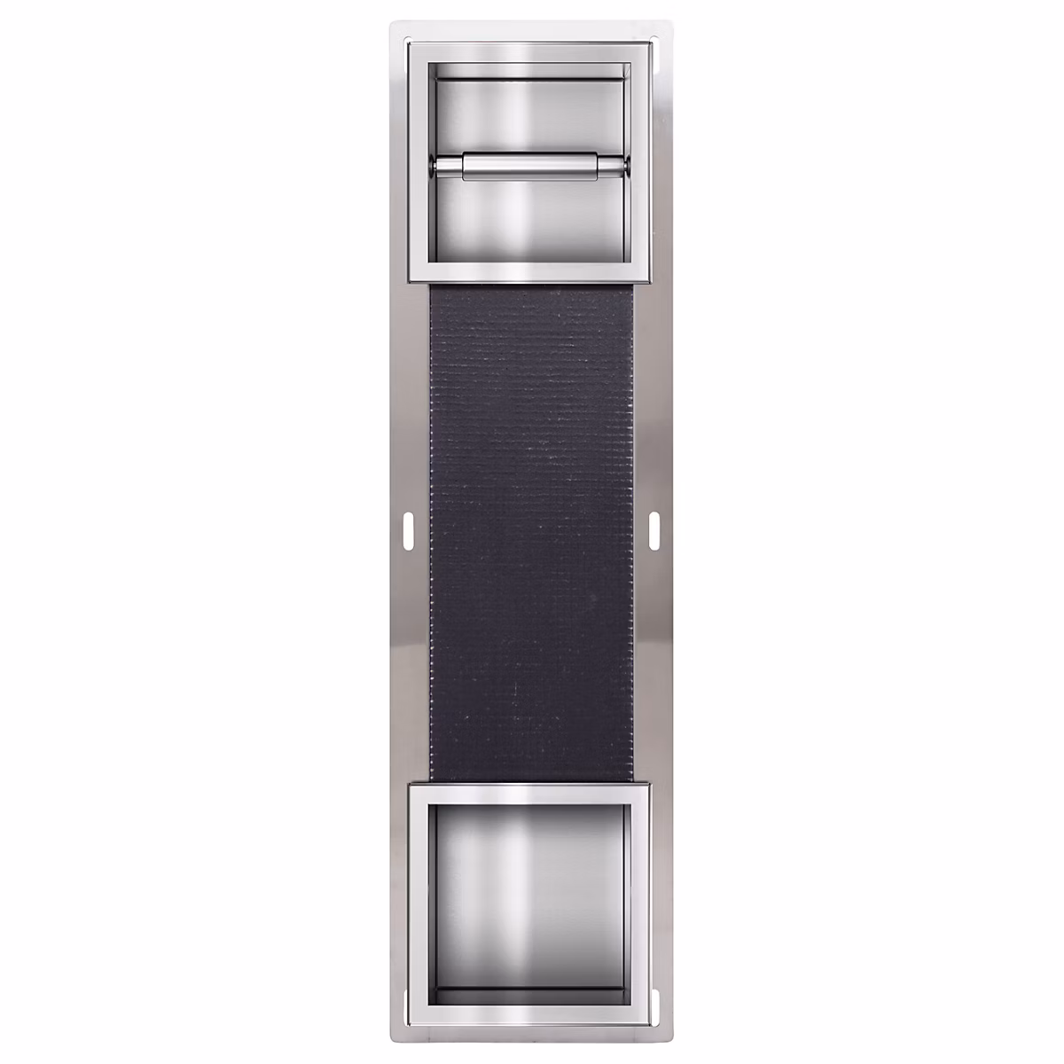 Balneo distributeur papier-toilette encastrable avec porte 74 × 20 – 8 × 14,7cm, acier inoxydable, finition inox, WALL-BOX paper 2