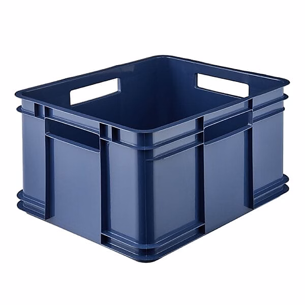 Caisse de Rangement Empilable en plastique recyclé 28 litres – Bleu Foncé