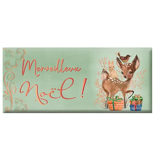 Pour vos extérieurs:Mini tablette de chocolat au lait « Merveilleux Noël » Art Grafik