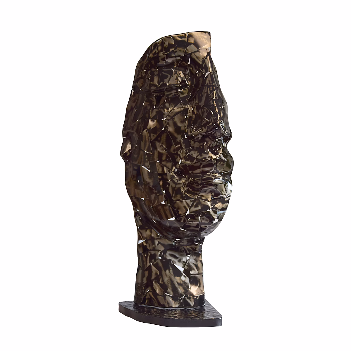 Demi visage mosaïque en métal reflet h.101 cm – Réf. ULHDKNZXQ1950974333