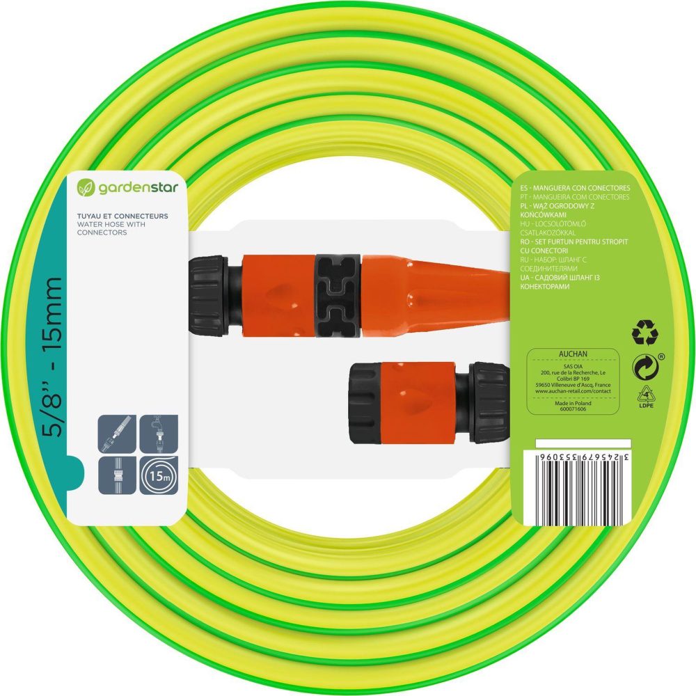 GARDENSTAR Kit tuyau arrosage 15M diamètre15mm + accessoires
